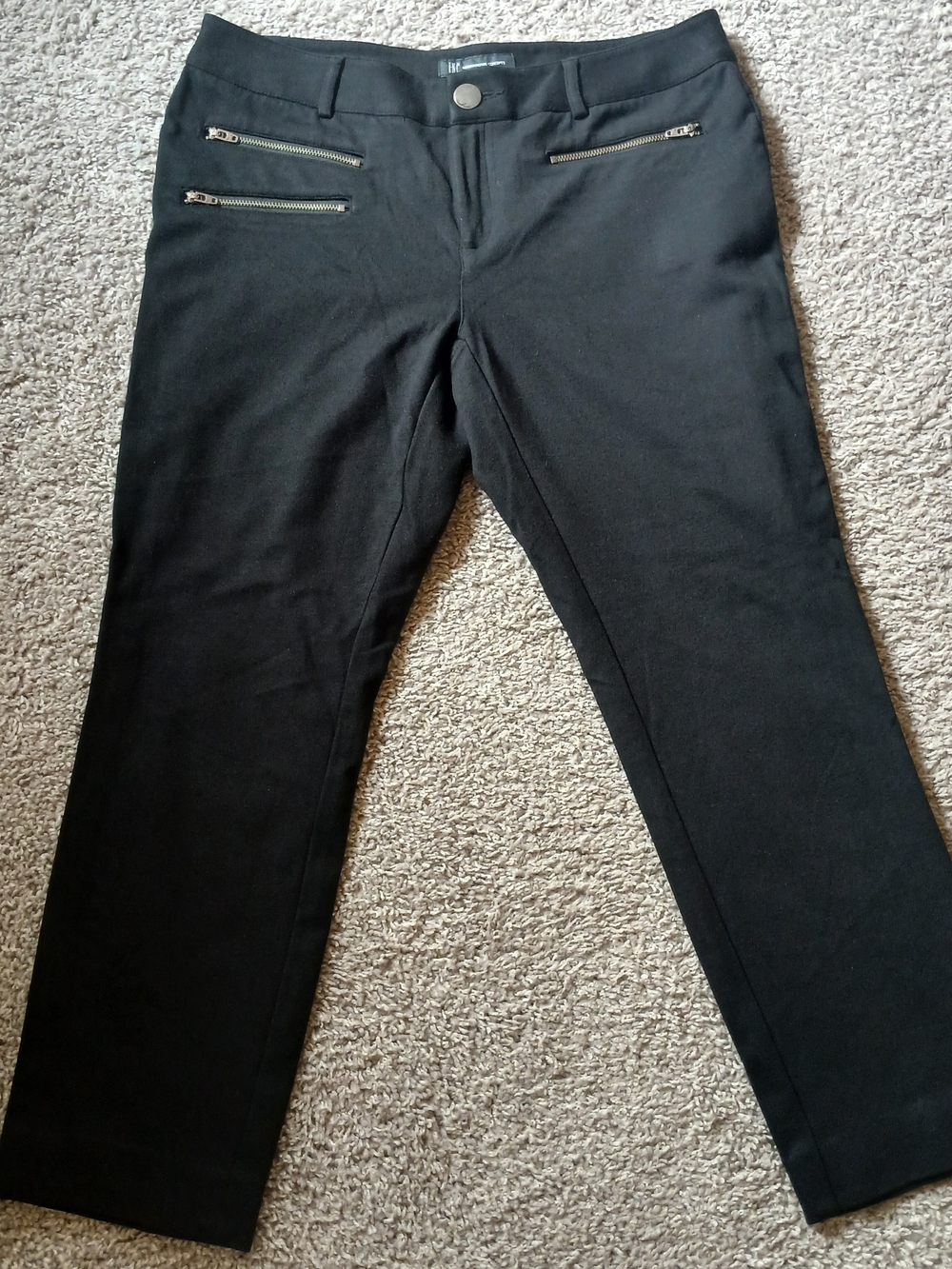 INC International Concepts Black Capri Pants with Decorative Silver Zippers